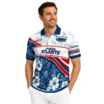 Florida Atlantic Owls Polo Shirt Customized Floral Angles Blue White Best Selling