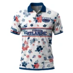 Florida Atlantic Owls Polo Shirt Customized Floral Pinstripe Blue White Best Selling
