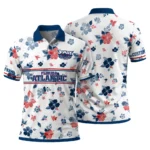 Florida Atlantic Owls Polo Shirt Customized Floral Pinstripe Blue White Best Selling
