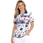 Florida Atlantic Owls Polo Shirt Customized Floral Pinstripe Blue White Best Selling