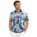 Florida Atlantic Owls Polo Shirt Customized Paisley Florals Blue White Best Selling