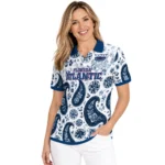 Florida Atlantic Owls Polo Shirt Customized Paisley Florals Blue White Best Selling