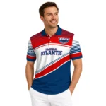 Florida Atlantic Owls Polo Shirt Customized Slanted Stripes Blue White Best Selling