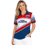 Florida Atlantic Owls Polo Shirt Customized Slanted Stripes Blue White Best Selling