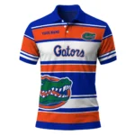 Florida Gators Polo Shirt Custom Horizontal Blocks Blue Best Selling