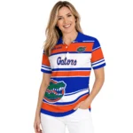 Florida Gators Polo Shirt Custom Horizontal Blocks Blue Best Selling