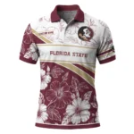 Florida State Seminoles Polo Shirt Customized Floral Angles Garnet White Best Selling