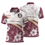Florida State Seminoles Polo Shirt Customized Floral Angles Garnet White Best Selling