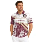 Florida State Seminoles Polo Shirt Customized Floral Angles Garnet White Best Selling