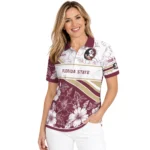 Florida State Seminoles Polo Shirt Customized Floral Angles Garnet White Best Selling