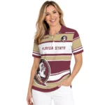 Florida State Seminoles Polo Shirt Customized Horizontal Blocks Garnet Best Selling