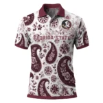 Florida State Seminoles Polo Shirt Customized Paisley Florals Garnet White Best Selling
