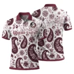 Florida State Seminoles Polo Shirt Customized Paisley Florals Garnet White Best Selling