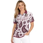Florida State Seminoles Polo Shirt Customized Paisley Florals Garnet White Best Selling