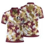 Florida State Seminoles Polo Shirt Customized Pixel Camo Garnet Best Selling
