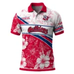 Fresno State Bulldogs Polo Shirt Custom Floral Angles Red White Best Selling