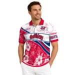 Fresno State Bulldogs Polo Shirt Custom Floral Angles Red White Best Selling