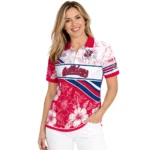 Fresno State Bulldogs Polo Shirt Custom Floral Angles Red White Best Selling