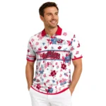 Fresno State Bulldogs Polo Shirt Custom Floral Pinstripe Red White Best Selling