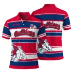 Fresno State Bulldogs Polo Shirt Custom Horizontal Blocks Red Best Selling
