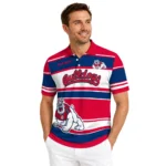 Fresno State Bulldogs Polo Shirt Custom Horizontal Blocks Red Best Selling