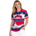 Fresno State Bulldogs Polo Shirt Custom Horizontal Blocks Red Best Selling