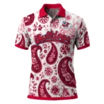 Fresno State Bulldogs Polo Shirt Custom Paisley Florals Red White Best Selling