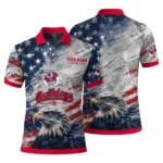 Fresno State Bulldogs Polo Shirt Custom Star Brushstrokes Red Blue Best Selling