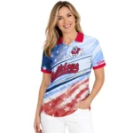 Fresno State Bulldogs Polo Shirt Custom Star Stripes Red Blue Best Selling