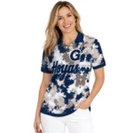 Georgetown Hoyas Polo Shirt Customized Pixel Camo Blue Best Selling