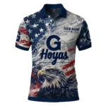 Georgetown Hoyas Polo Shirt Customized Star Brushstrokes Blue Best Selling