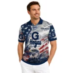 Georgetown Hoyas Polo Shirt Customized Star Brushstrokes Blue Best Selling