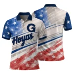 Georgetown Hoyas Polo Shirt Customized Star Stripes Red Blue Best Selling