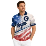 Georgetown Hoyas Polo Shirt Customized Star Stripes Red Blue Best Selling