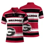 Georgia Bulldogs Polo Shirt Personalized Horizontal Blocks Red Best Selling