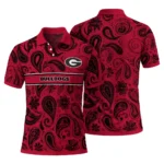 Georgia Bulldogs Polo Shirt Personalized Paisley Band Red Best Selling