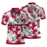 Georgia Bulldogs Polo Shirt Personalized Pixel Camo Red Best Selling
