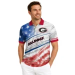 Georgia Bulldogs Polo Shirt Personalized Star Stripes Red Blue Best Selling
