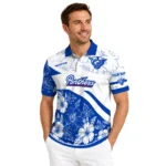 Georgia State Panthers Polo Shirt Customized Floral Angles Blue White Best Selling