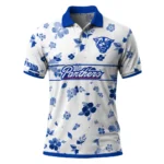 Georgia State Panthers Polo Shirt Customized Floral Pinstripe Blue White Best Selling