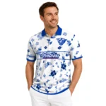 Georgia State Panthers Polo Shirt Customized Floral Pinstripe Blue White Best Selling