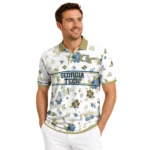 Georgia Tech Yellow Jackets Polo Shirt Custom Floral Pinstripe Gold White Best Selling