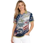 Georgia Tech Yellow Jackets Polo Shirt Custom Star Brushstrokes Gold Blue Best Selling