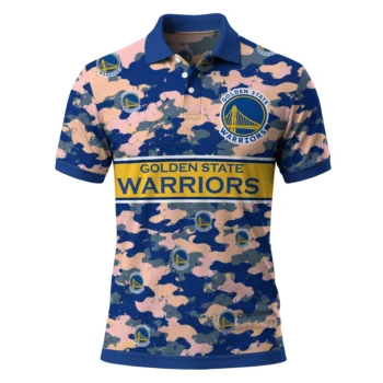 Golden State Warriors Polo Shirt - Personalized Camo Band Blue