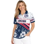 Gonzaga Bulldogs Polo Shirt Personalized Floral Angles Blue White Best Selling