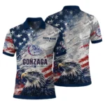 Gonzaga Bulldogs Polo Shirt Personalized Star Brushstrokes Blue Best Selling
