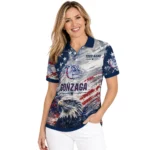 Gonzaga Bulldogs Polo Shirt Personalized Star Brushstrokes Blue Best Selling