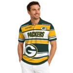Green Bay Packers Polo Shirt Custom Horizontal Blocks Green Best Selling