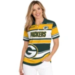 Green Bay Packers Polo Shirt Custom Horizontal Blocks Green Best Selling