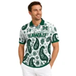 Hawaii Rainbow Warriors Polo Shirt Custom Paisley Florals Green White Best Selling